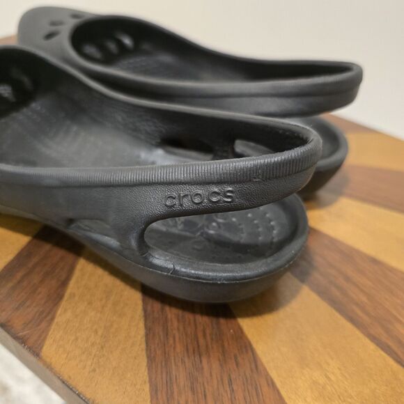 CROCS Kadee Ballet Flats Womens 7 Slip-On Shoes Sandals Mary Jane Black Rubber - Picture 7 of 14